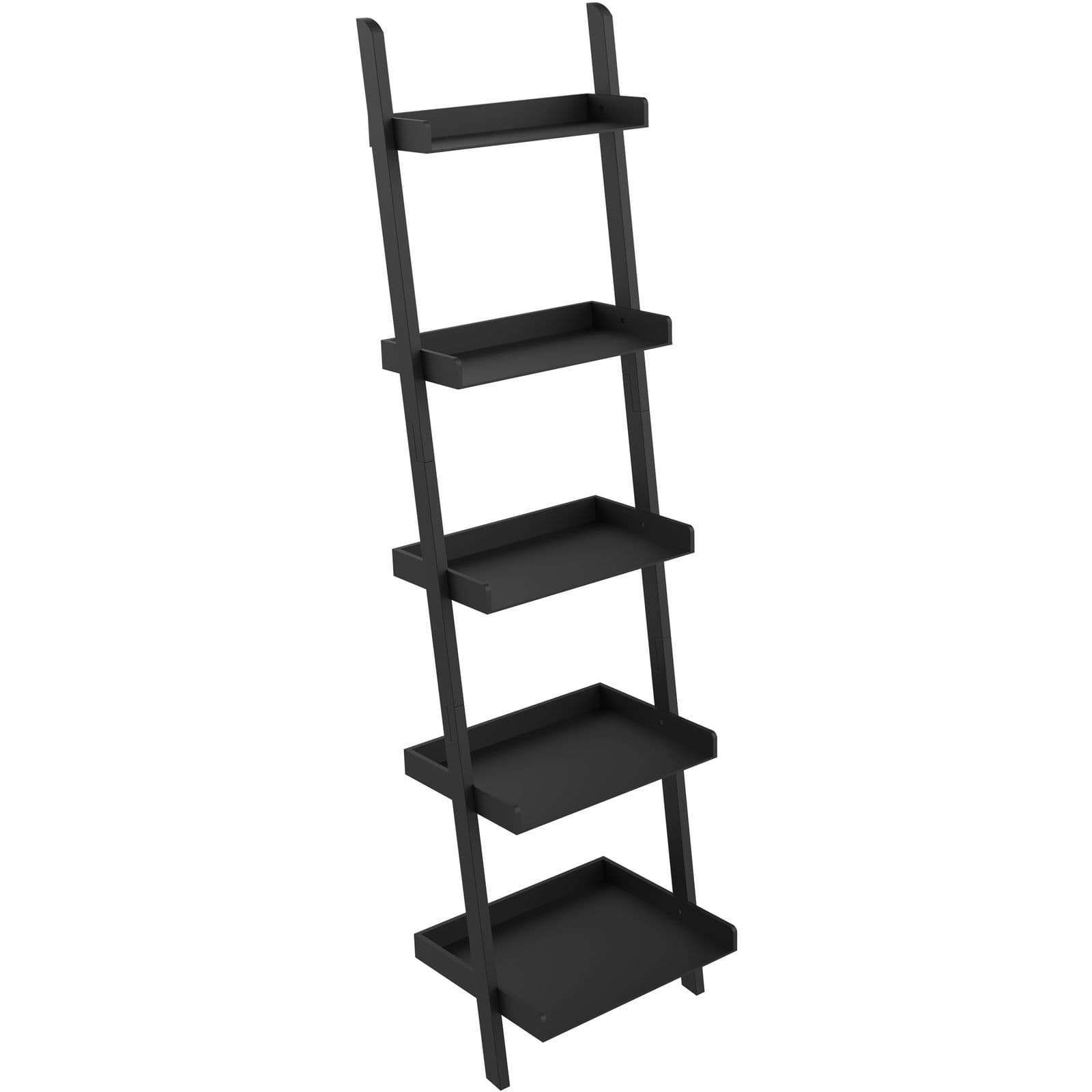 Lado 5-Tier Leaning Ladder Shelf Black